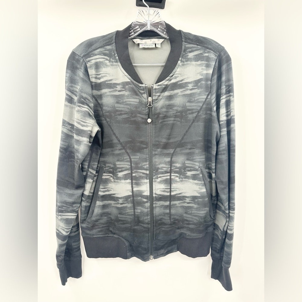 Athleta Bombtastic Full Zip Jacket Black Gray‎ Size Small Women’s